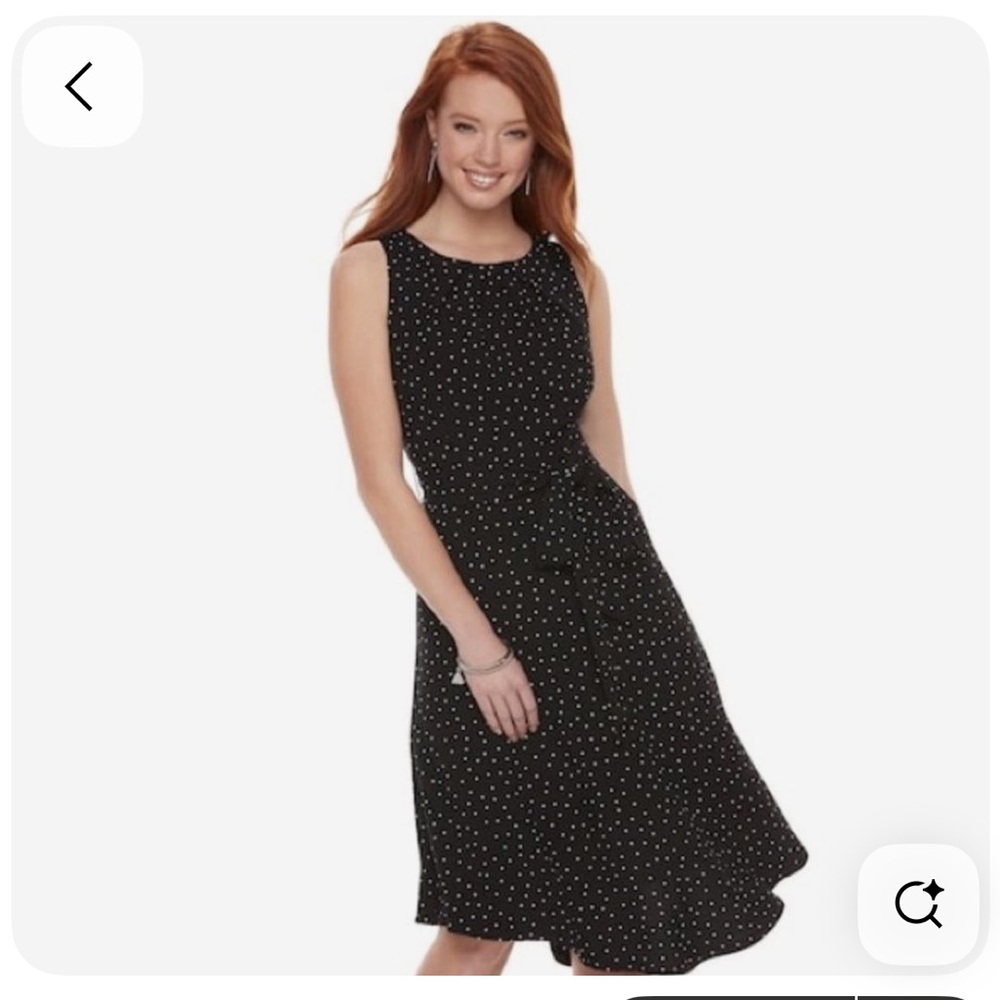 Elle Sleeveless Dress Black Polka Dot 4 Small - Picture 6 of 6